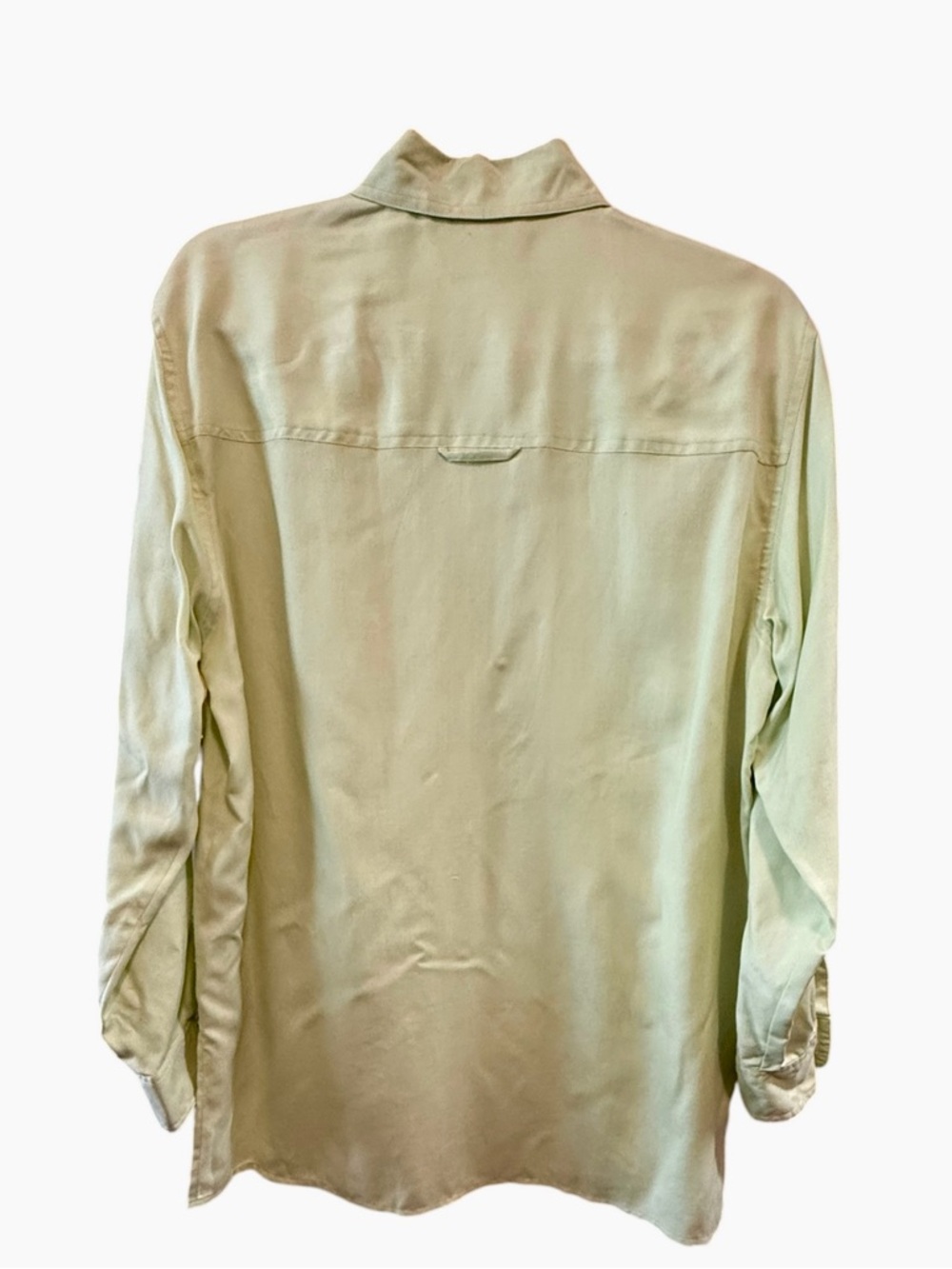 Innovation Sport 100% Silk Button Down Shirt Spring Green S Lightweight Blouse - Picture 6 of 7